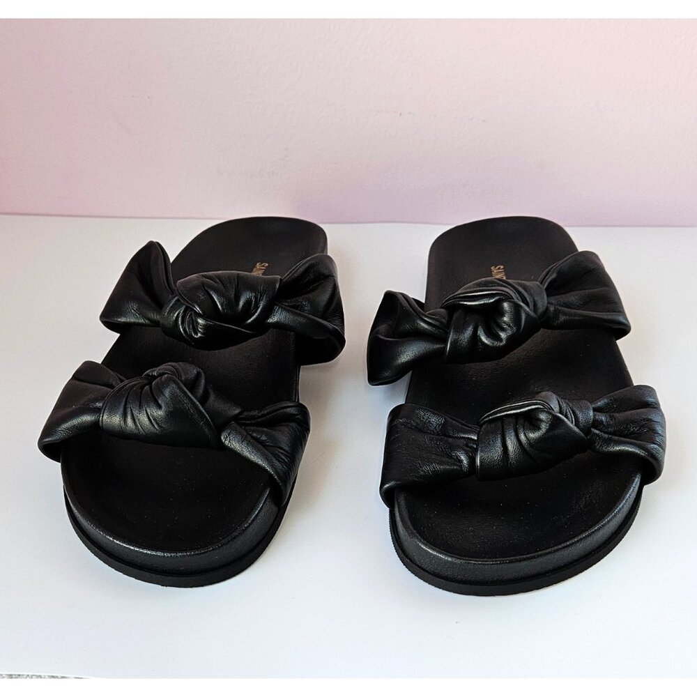 Saint + Sofia Slip on Lather Sandals